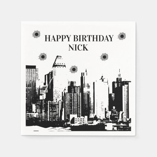 Kugeln und Gangster Party Napkins Serviette (Vorderseite)