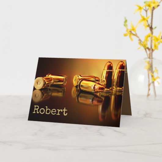 Kugeln und Patronen zum Geburtstag Karte (Gelbe Blume)