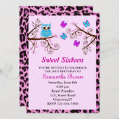 Kugeln und Schmetterlinge 16 . Geburtstag Einladung (Vorne/Hinten)