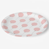 Kugelpapierplatte - Peach Pappteller (Schrägansicht)