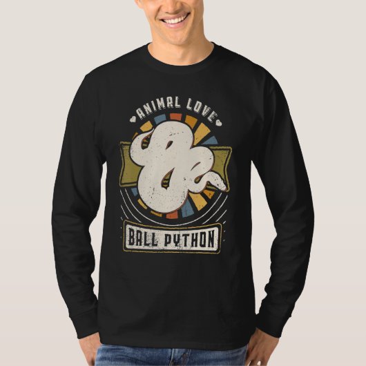 Kugelpython Vintage Klassiker Retro Tier T-Shirt (Vorderseite)