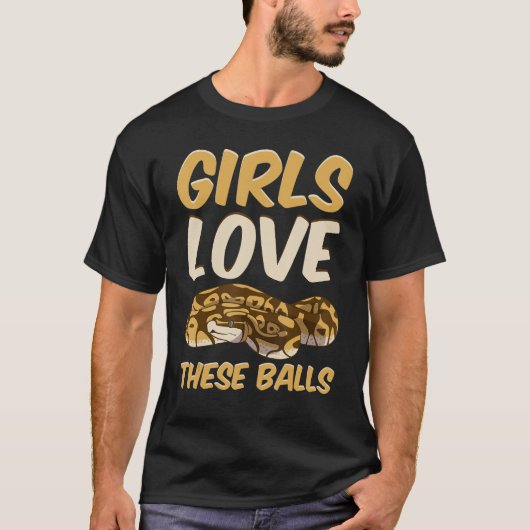 Kugelschlangen-Mädchen lieben diese Bälle T-Shirt (Vorderseite)