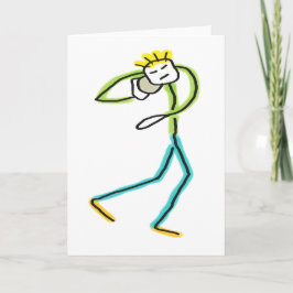 Kugelstoß Stickman Dankeskarte