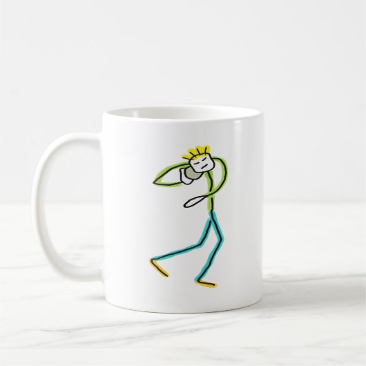 Kugelstoß-Stickman Kaffeetasse (Links)