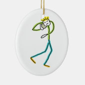 Kugelstoß Stickman Keramik Ornament (Rechts)