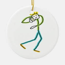 Kugelstoß Stickman Keramik Ornament
