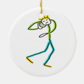 Kugelstoß Stickman Keramik Ornament (Hinten)
