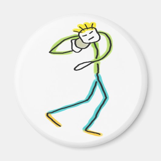 Kugelstoß Stickman Magnet (Vorne)