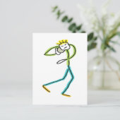 Kugelstoß-Stickman Postkarte (Stehend Vorderseite)