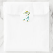 Kugelstoß Stickman Runder Aufkleber (Tasche)
