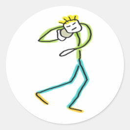 Kugelstoß Stickman Runder Aufkleber