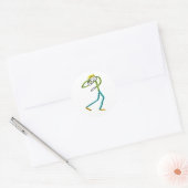 Kugelstoß Stickman Runder Aufkleber (Umschlag)