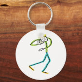 Kugelstoß-Stickman Schlüsselanhänger (Rückseite)