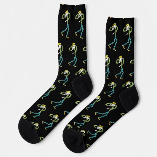 Kugelstoß-Stickman Socken (Linkes Detail)