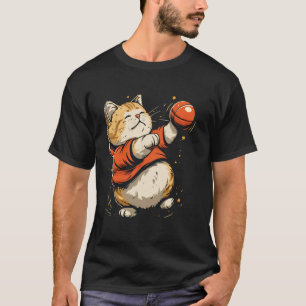 Kugelstoßer Katze beim Kugelstoßen T-Shirt