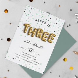 Kugeltyp | Dritte Geburtstagspartei Einladung