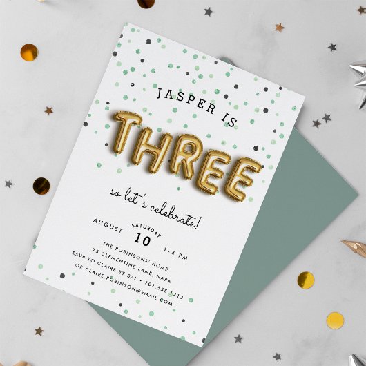 Kugeltyp | Dritte Geburtstagspartei Einladung