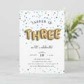 Kugeltyp | Einladung Dritter Geburtstag (Stehend Vorderseite)