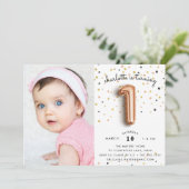 Kugeltyp | Foto Einladung zum ersten Geburtstag (Stehend Vorderseite)