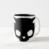 Kuginh™ schwarze Katzen-Schädel-Tasse Zweifarbige Tasse (VorderseiteRechts)