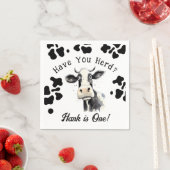 Kuh 1. Geburtstag Wasserfarbe Napkins Serviette (Beispiel)