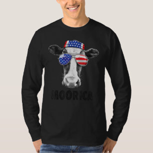 Kuh 4. Juli Moorica Merica Men American Flag S T-Shirt