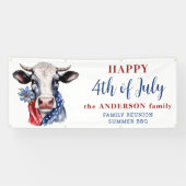 Kuh 4. Juli Red White Blue Farm Patriotic Banner (Horizontal)