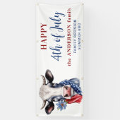 Kuh 4. Juli Red White Blue Farm Patriotic Banner (Vertikal)