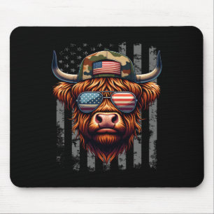 Kuh 4. Juli USA-Flagge Vater Amerika Männer Jungen Mousepad