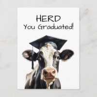 Kuh-Abschlusskarte 'Herd You Graduated' Lustig