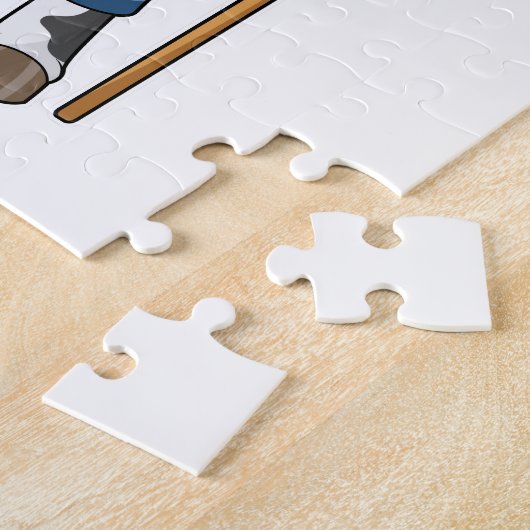 Kuh als Bauer mit Pitchgabel Puzzle (Seite)