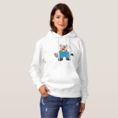 Kuh als Handwerker mit Hammer Hoodie (Vorne ganz)