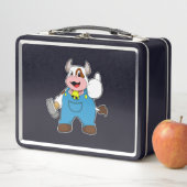 Kuh als Handwerker mit Hammer Metall Brotdose (Beispiel)