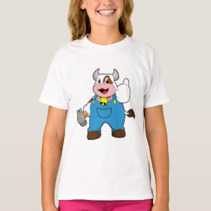 Kuh als Handwerker mit Hammer T-Shirt