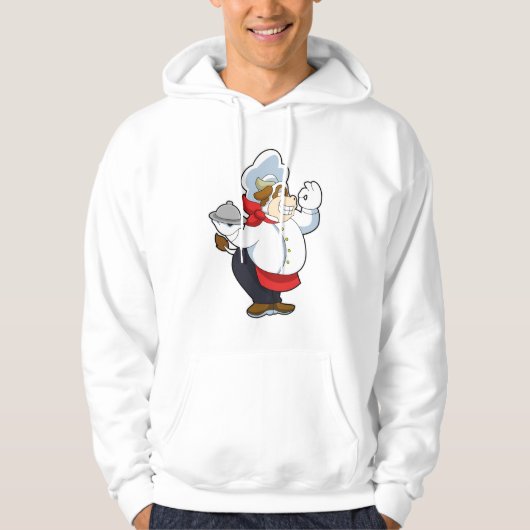 Kuh als Kellner mit Servierplatte Hoodie (Vorderseite)