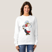 Kuh als Kellner mit Servierplatte Sweatshirt (Vorne ganz)