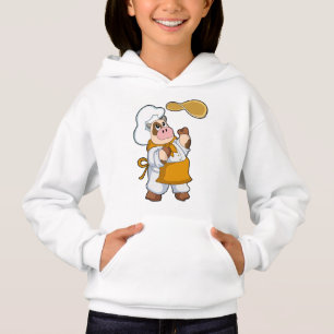 Kuh als Koch mit Teig Hoodie