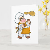 Kuh als Koch mit Teig Karte (Gelbe Blume)