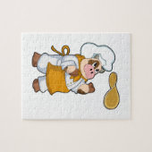 Kuh als Koch mit Teig Puzzle (Horizontal)