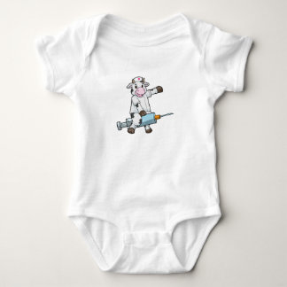 Kuh als Krankenschwester mit Herz und Spritze Baby Strampler
