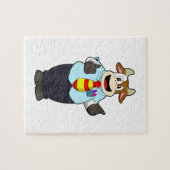 Kuh als Lehrer mit Krawatte Puzzle (Horizontal)