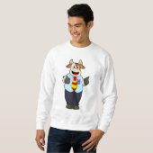 Kuh als Lehrer mit Krawatte Sweatshirt (Vorne ganz)