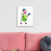 Kuh als Maler mit Farbe und Schürze Leinwanddruck (Insitu (Wohnzimmer))