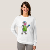 Kuh als Maler mit Farbe und Schürze T-Shirt (Vorne ganz)