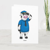 Kuh als Polizeibeamter mit Polizeihut Karte (Rückseite)