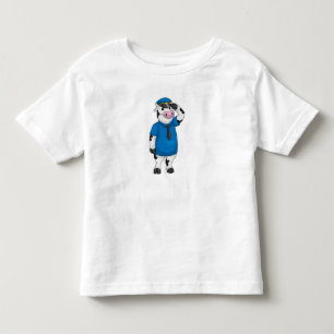 Kuh als Polizeibeamter mit Polizeihut Kleinkind T-shirt