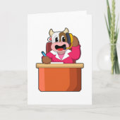 Kuh als Sekretär mit Tabelle Karte (Vorderseite)