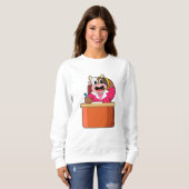 Kuh als Sekretär mit Tabelle Sweatshirt (Vorne ganz)