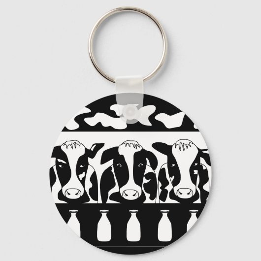 Kuh am Arbeitsplatz Schlüsselanhänger (Vorderseite)