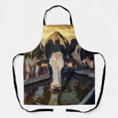 Kuh am Wassertrog Schürze (Vorderseite)